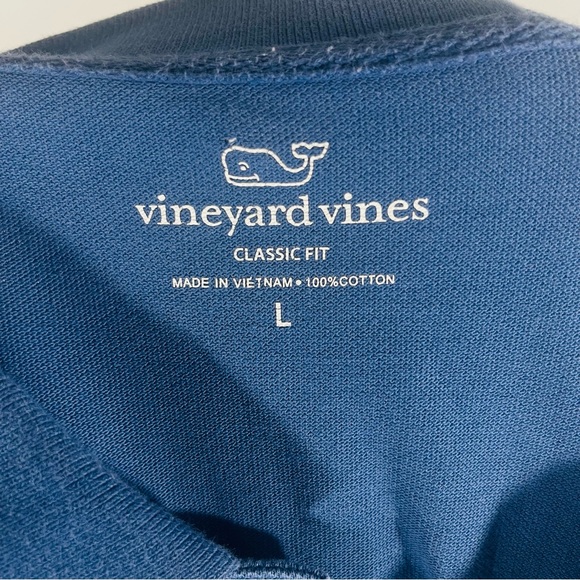 Men's Vineyard Vines Classic Fit Polo Shirt - Size L - Blue - Picture 7 of 9